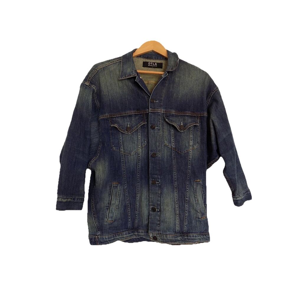 DTLA denim jacket jean jacket distressed size Small